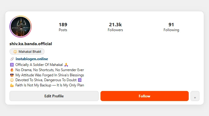 Bio For Instagram Mahakal Bhakt